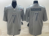 Men's Philadelphia Eagles #7 Haason Reddick Gray Super Bowl LVII Patch Atmosphere Fashion Limited Jersey