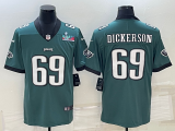 Men's Philadelphia Eagles #69 Landon Dickerson Green Super Bowl LVII Patch Vapor Limited Jersey