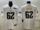 Men's Philadelphia Eagles #62 Jason Kelce White Golden Super Bowl LVII Patch Limited Jersey