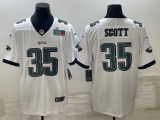 Men's Philadelphia Eagles #35 Boston Scott White Super Bowl LVII Patch Vapor Untouchable Limited Jersey