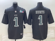 Men's Philadelphia Eagles #1 Jalen Hurts Black Vapor Limited Jersey