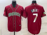 MLB Mexico Baseball #7 Julio Urías 2023 Red World Baseball Classic Stitched Jersey