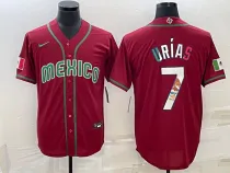 MLB Mexico Baseball #7 Julio Urías 2023 Red World Baseball Classic Stitched Jersey