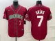 MLB Mexico Baseball #7 Julio Urías 2023 Red Blue World Baseball Classic Stitched Jersey
