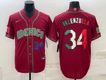 MLB Mexico Baseball #34 Fernando Valenzuela 2023 Red World Baseball Classic Stitched Jersey
