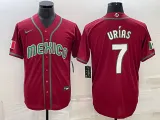 MLB Mexico Baseball #7 Julio Urías 2023 Red World Baseball Classic Stitched Jersey
