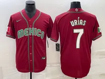 MLB Mexico Baseball #7 Julio Urías 2023 Red World Baseball Classic Stitched Jersey