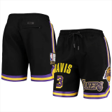 NBA Los Angeles Lakers #3 Anthony Davis Black Shorts