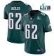 Men's Philadelphia Eagles #62 Jason Kelce Green Super Bowl LVII Patch Vapor Untouchable Jersey