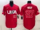 Men's USA Baseball #27 Mike Trout 2023 Red World Baseball Classic Stitched Jersey