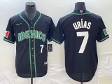 Men's Mexico Baseball #7 Julio Urías 2023 Black World Baseball Classic Stitched Jersey