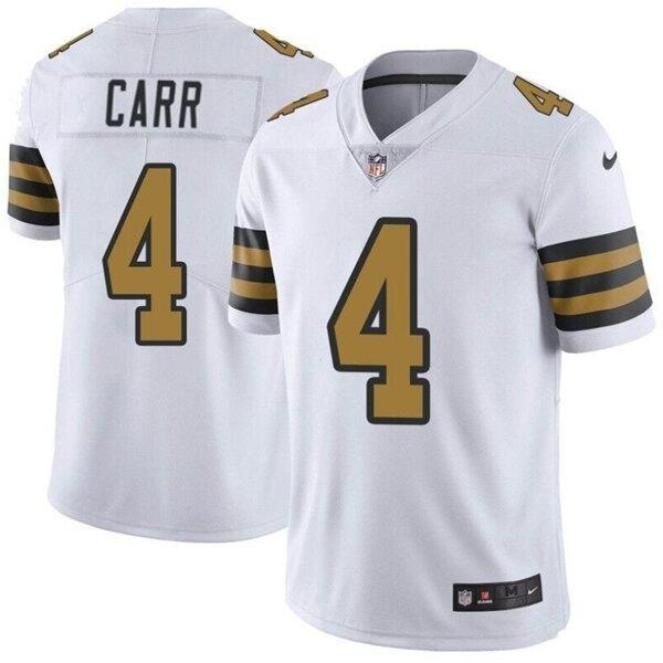 Men's New Orleans Saints #4 Derek Carr White Color Rush Limited Jersey