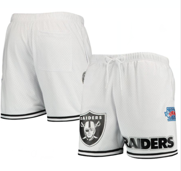 Las Vegas Raiders White Shorts