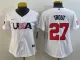 Women's USA Baseball #27 Mike Trout 2023 White World Baseball Classic Stitched Jersey