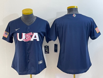 Women's USA Baseball Blank 2023 Navy World Baseball Classic Stitched Jersey