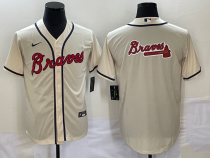 MLB Atlanta Braves Blank Cream Game Nike Jersey