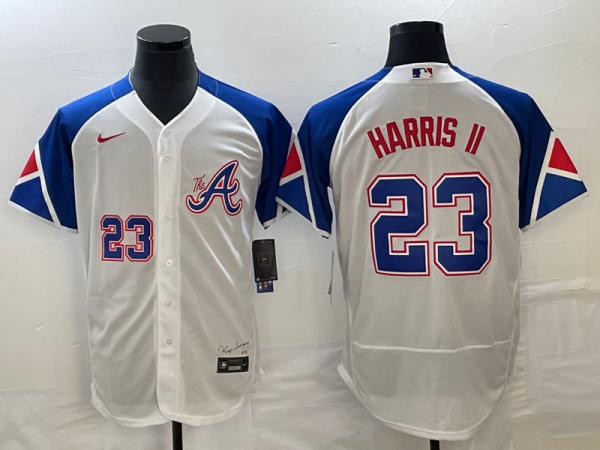 MLB Atlanta Braves #23 Michael Harris II White 2023 City Connect FlexBase Elite Jersey