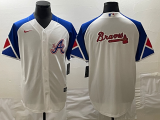 MLB Atlanta Braves Blank White 2023 City Connect Cool Base With Patch Jersey