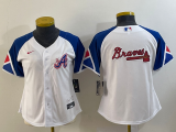 Women MLB Atlanta Braves Blank White 2023 City Connect Cool Base With Patch Jersey