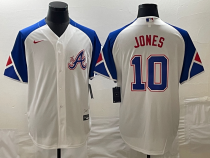 MLB Atlanta Braves #10 Chipper Jones White 2023 City Connect Cool Base With Patch Jersey