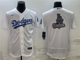 MLB Los Angeles Dodgers White Team Big Logo Flex Base Elite Baseball Jersey