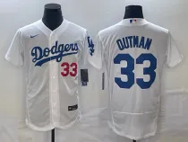MLB Los Angeles Dodgers #33 James Outman White Flex Base Elite Jersey