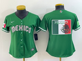 Women's Mexico Baseball Blank 2023 Green World Baseball Classic Stitched Jersey