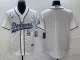 MLB Los Angeles Dodgers White Team Big Logo Cool Base Stitched Baseball Jersey