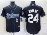 MLB Los Angeles Dodgers #24 Bryant Black With Patch Cool Base Stitched Baseball Jersey