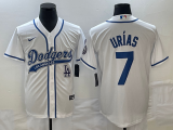 MLB Los Angeles Dodgers #7 Julio Urías White With Patch Cool Base Stitched Baseball Jersey