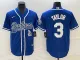 MLB Los Angeles Dodgers #3 Chris Taylor Blue With Patch Cool Base Stitched Baseball Jersey