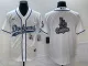 MLB Los Angeles Dodgers White Team Big Logo With Patch Cool Base Stitched Baseball