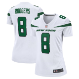 Women New York Jets #8 Aaron Rodgers White Vapor Untouchable Limited Jersey