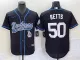MLB Los Angeles Dodgers #50 Mookie Betts Black With Patch Cool Base Stitched Baseball Jersey