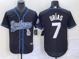 MLB Los Angeles Dodgers #7 Julio Urías Black With Patch Cool Base Stitched Baseball Jersey
