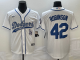 MLB Los Angeles Dodgers #42 Robinson White With Patch Cool Base Stitched Baseball Jersey