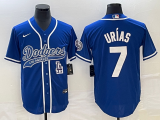 MLB Los Angeles Dodgers #7 Julio Urías Blue With Patch Cool Base Stitched Baseball Jersey