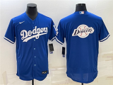 MLB Los Angeles Dodgers Blue Team Big Logo Flex Base Stitched Baseball Jersey