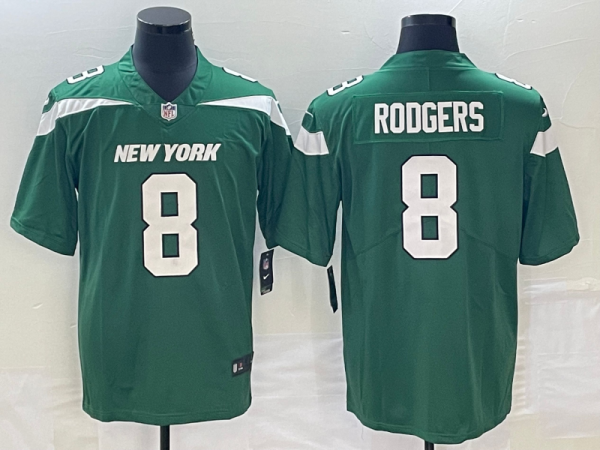 Men's New York Jets #8 Aaron Rodgers Green Vapor Untouchable Limited Jersey