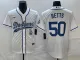MLB Los Angeles Dodgers #50 Mookie Betts White With Patch Cool Base Stitched Baseball Jersey