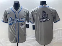 MLB Los Angeles Dodgers White Team Big Logo With Patch Cool Base Stitched Baseball