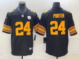 Men's Pittsburgh Steelers #24 Joey Porter Jr. Black 2023 Draft Color Rush Limited Jersey