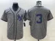 MLB New York Yankees #3 Babe Ruth Gray Fashion Jersey