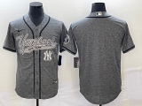 MLB New York Yankees Gray Team Big Logo Game Nike Jersey