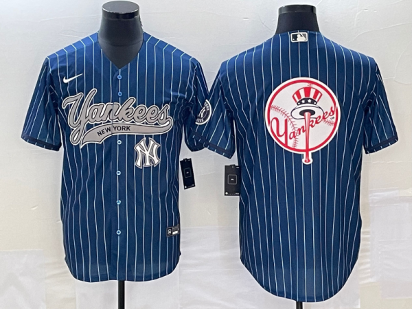 MLB New York Yankees Navy Team Big Logo Game Nike Jersey