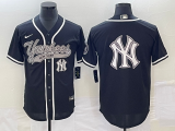 MLB New York Yankees Black Team Big Logo Game Nike Jersey