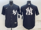 MLB New York Yankees Black Team Big Logo Game Nike Jersey