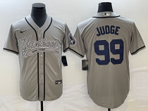 MLB New York Yankees #99 Aaron Judge Gray With Patch  Baseball Nike Jersey