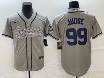 MLB New York Yankees #99 Aaron Judge Gray With Patch  Baseball Nike Jersey