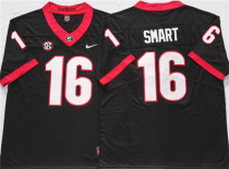 Men's Gonzaga Bulldogs #16 Smart Black College Football Stitched Jersey